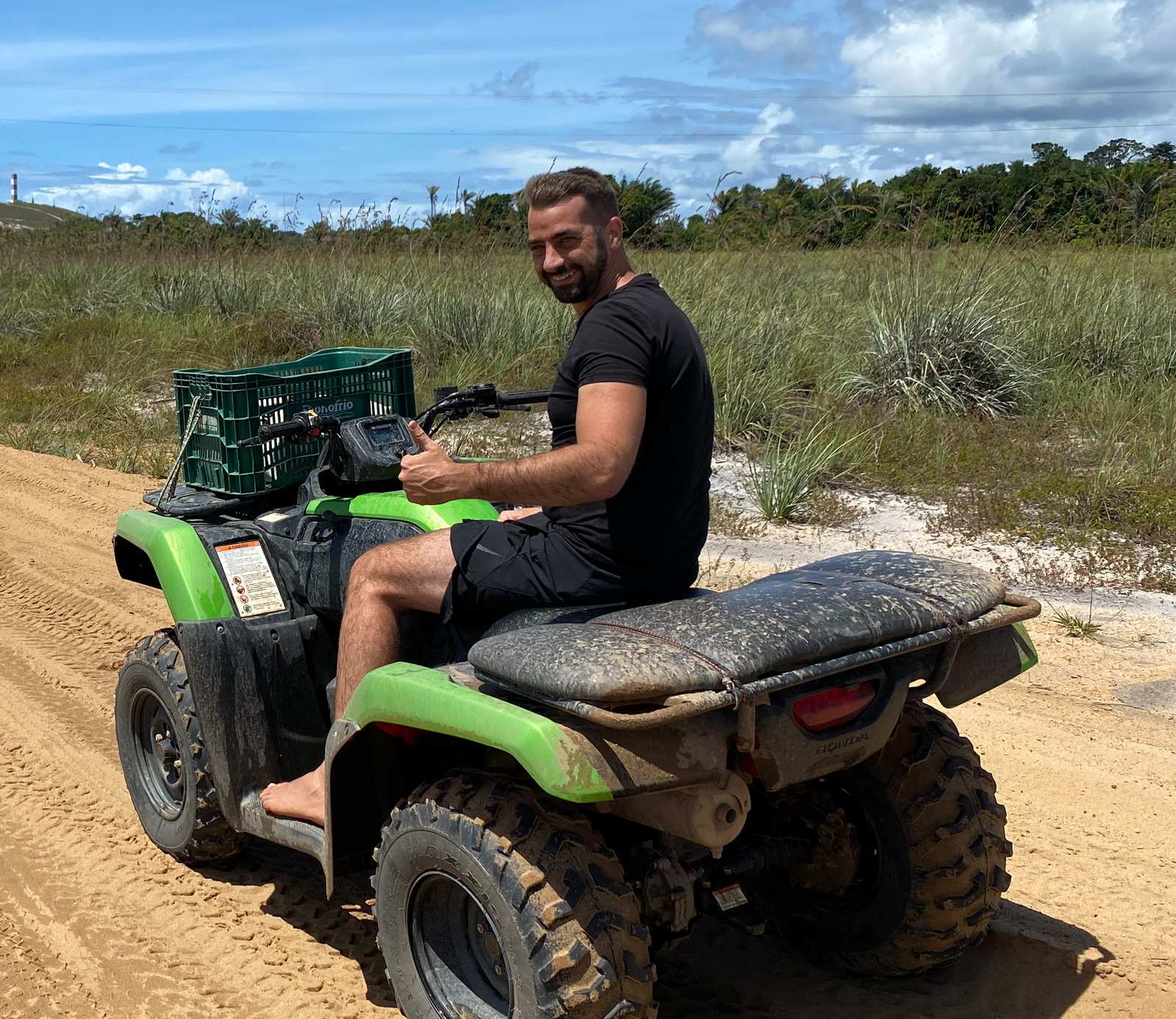 Two quad bikes parked outside the house in Barra Grande.