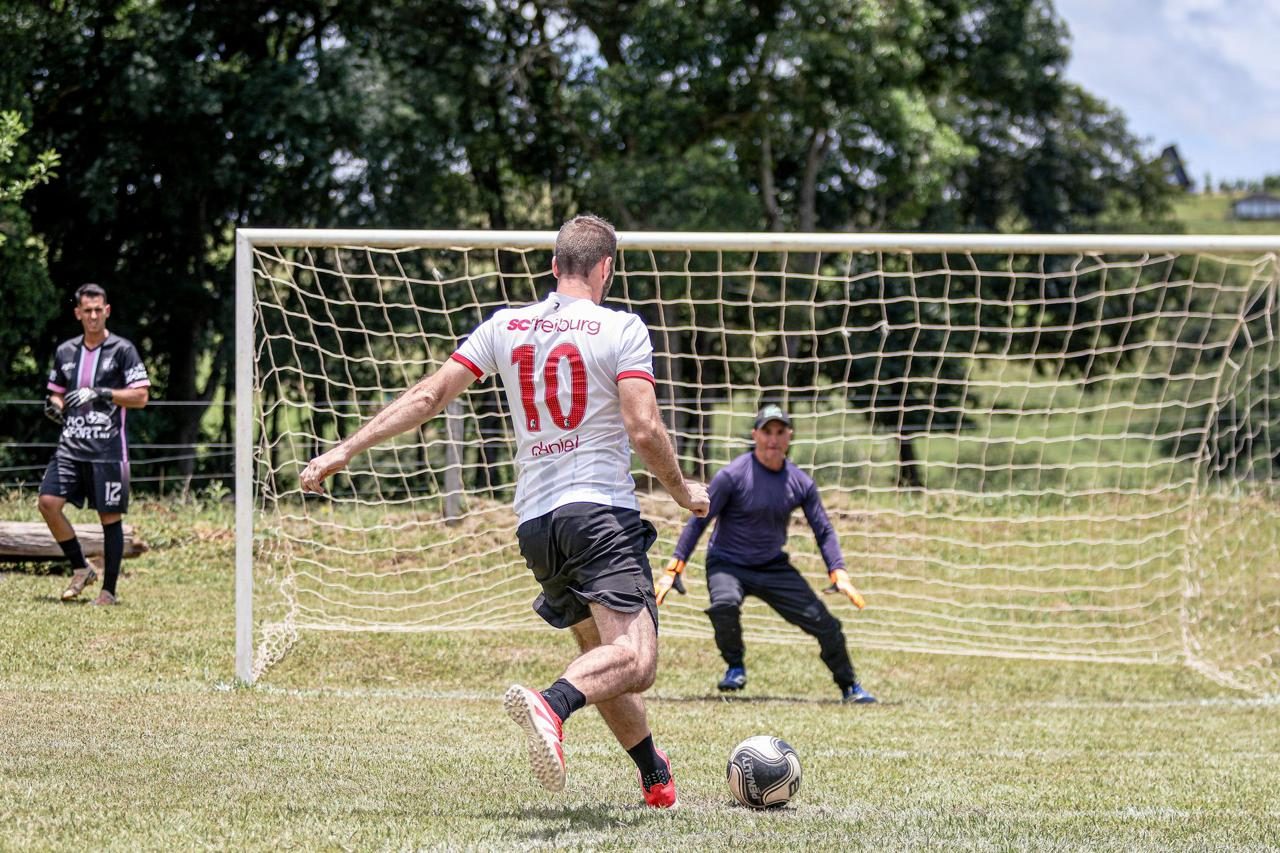 Daniel in SC Freiburg colours at a penalty-shootout tournament.